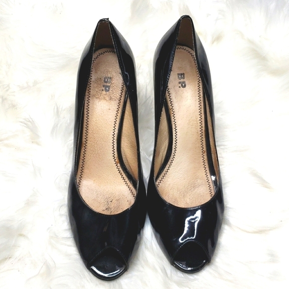 Nordstrom BP Peekaboo Black Patent Peep toe - Picture 2 of 10